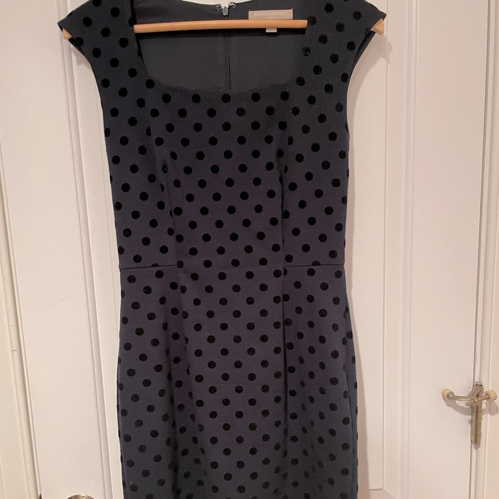 Blue polka dot Banana Republic dress